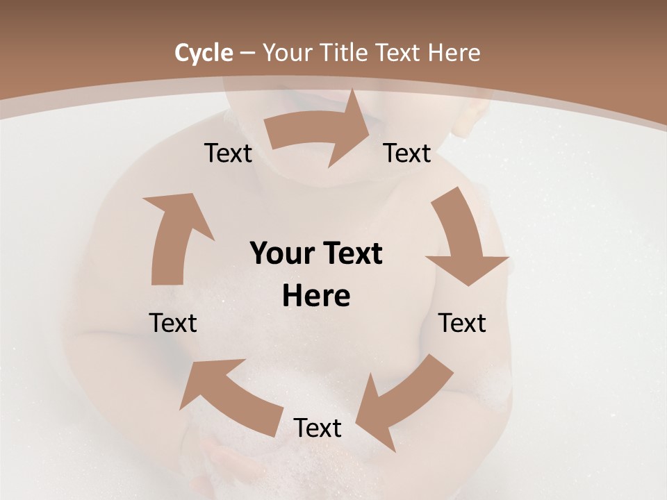 Smile Baby In Bath With Two Teeths PowerPoint Template