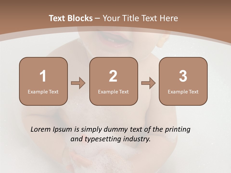 Smile Baby In Bath With Two Teeths PowerPoint Template