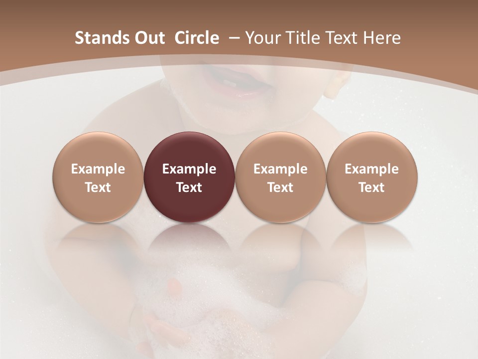 Smile Baby In Bath With Two Teeths PowerPoint Template