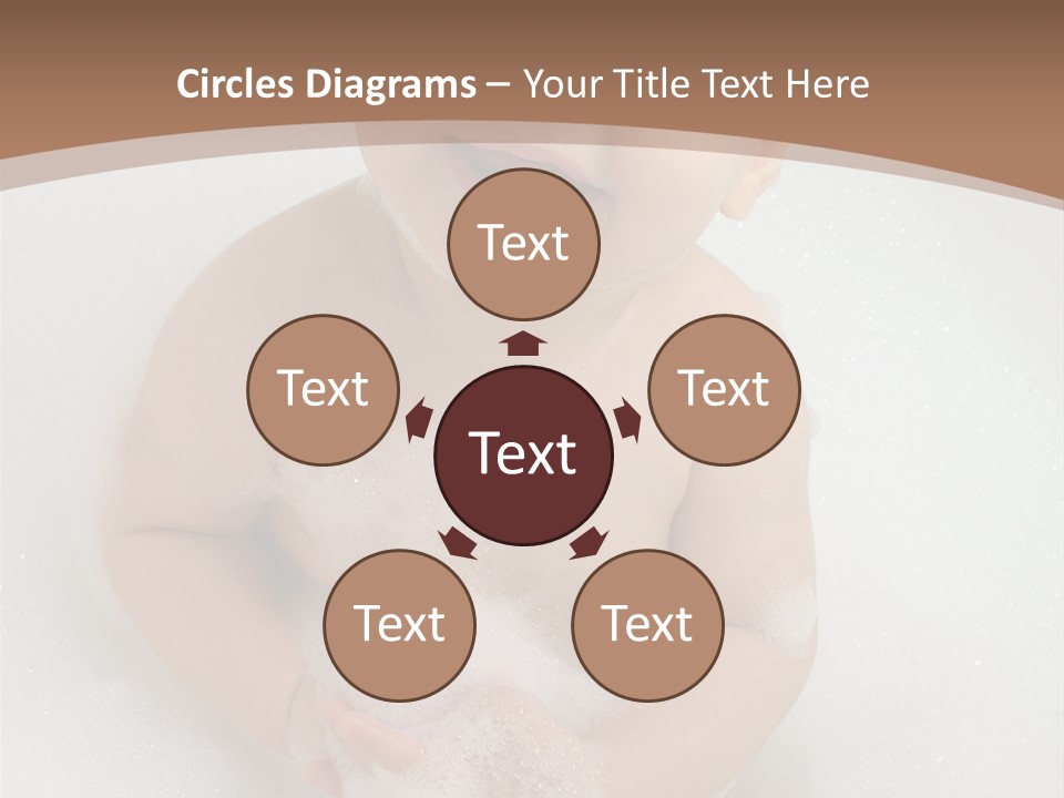 Smile Baby In Bath With Two Teeths PowerPoint Template