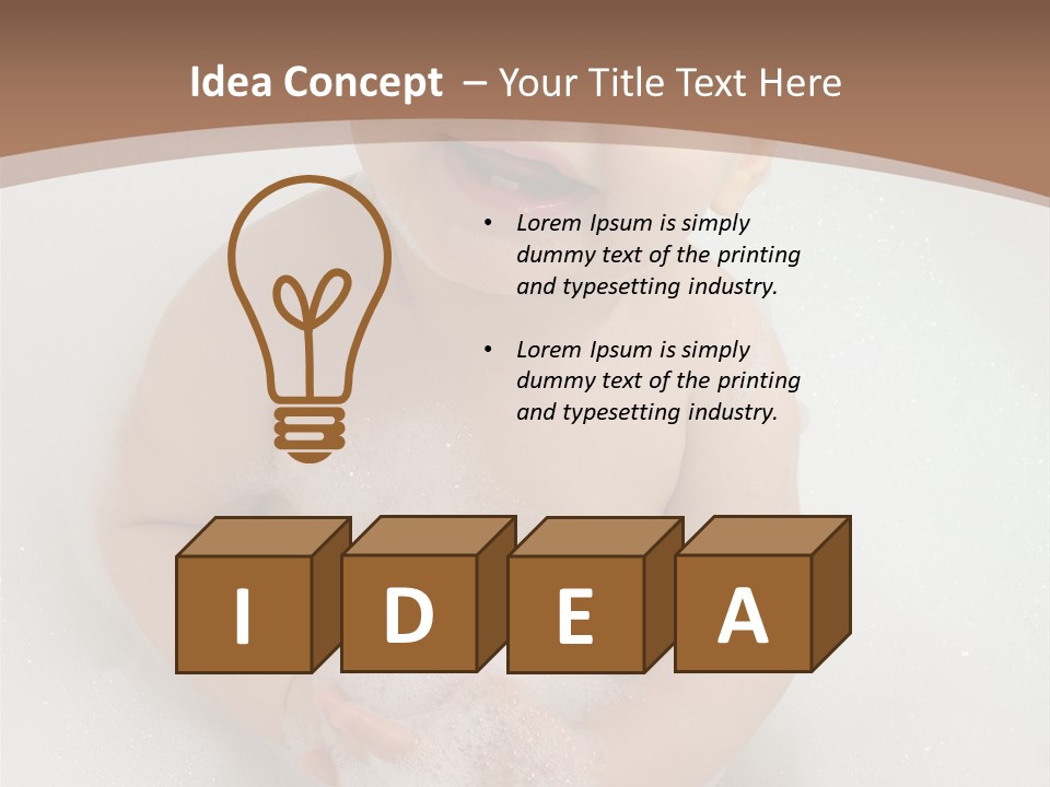 Smile Baby In Bath With Two Teeths PowerPoint Template