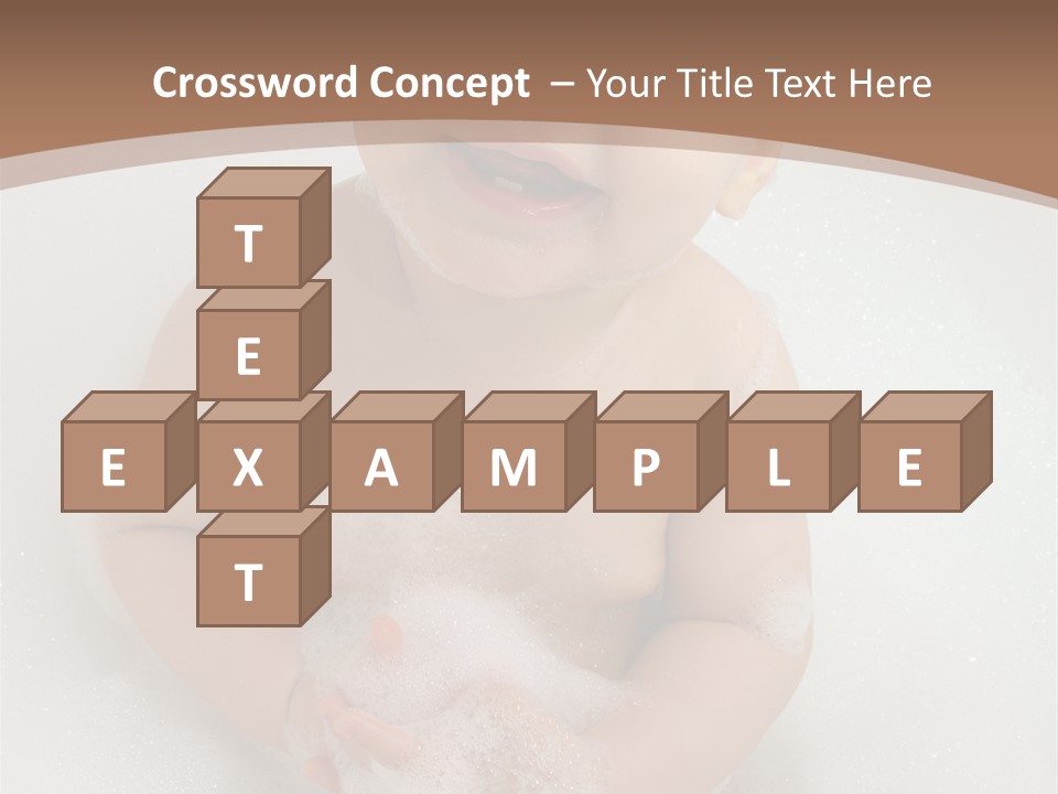 Smile Baby In Bath With Two Teeths PowerPoint Template