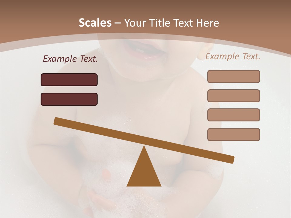 Smile Baby In Bath With Two Teeths PowerPoint Template
