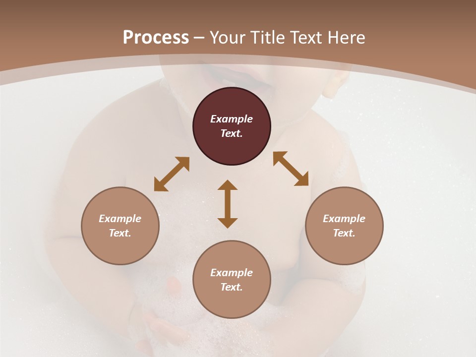 Smile Baby In Bath With Two Teeths PowerPoint Template