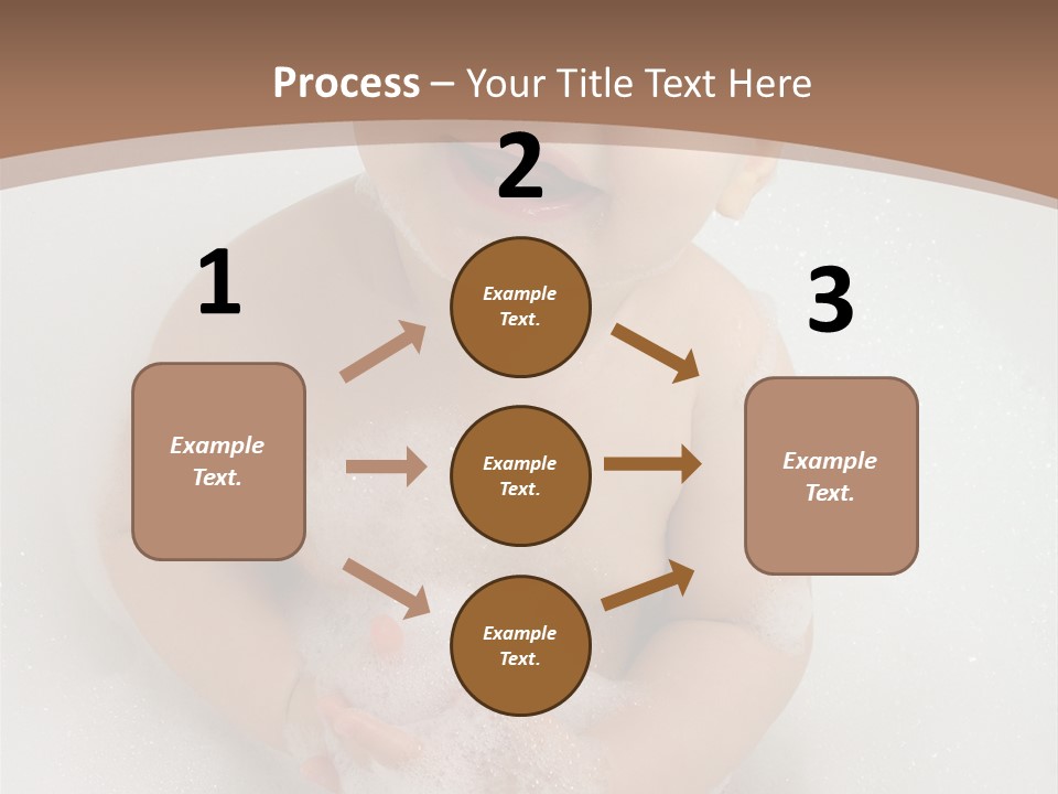 Smile Baby In Bath With Two Teeths PowerPoint Template