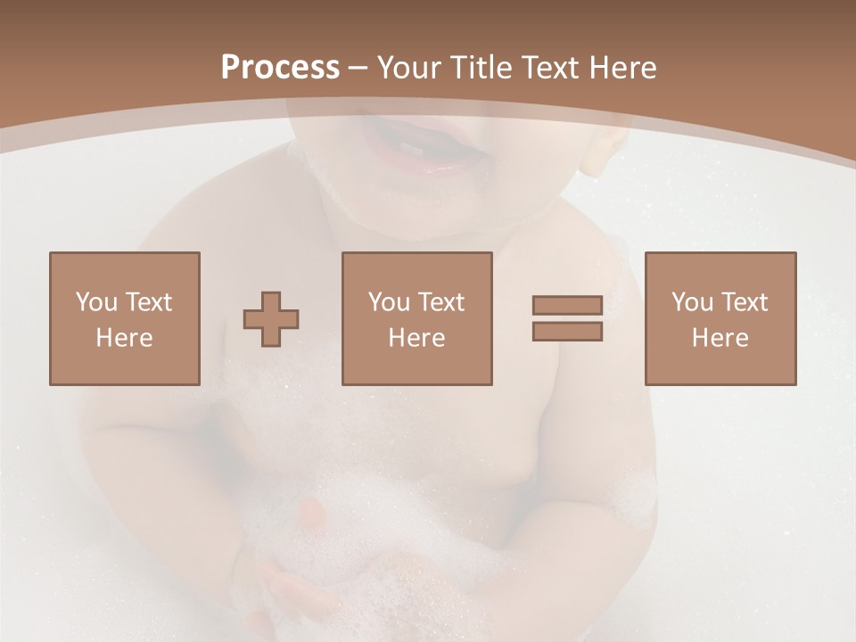Smile Baby In Bath With Two Teeths PowerPoint Template
