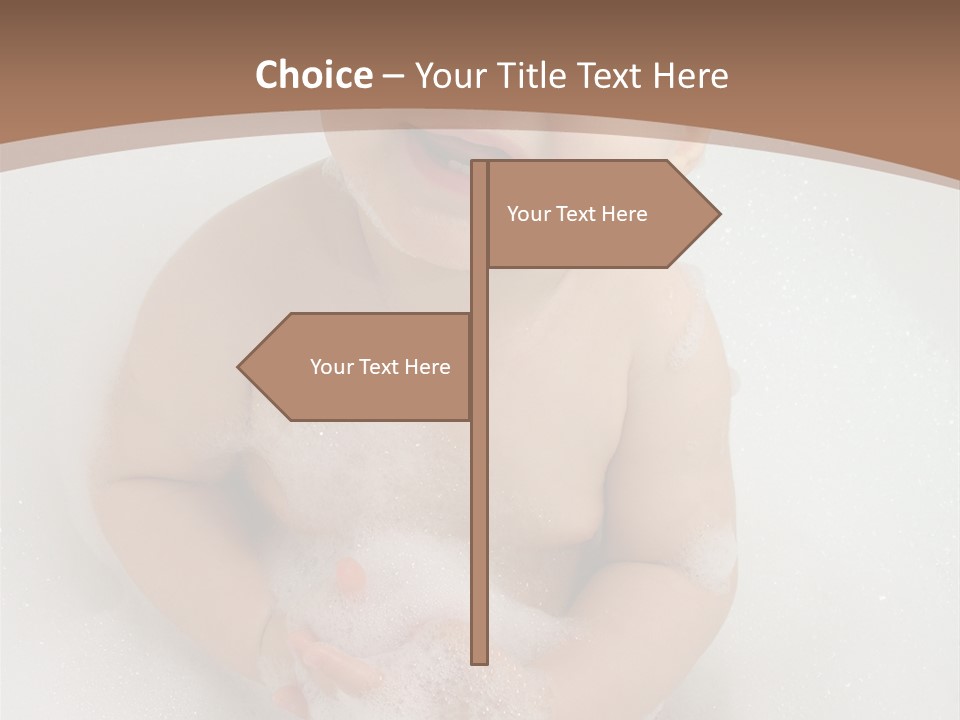 Smile Baby In Bath With Two Teeths PowerPoint Template