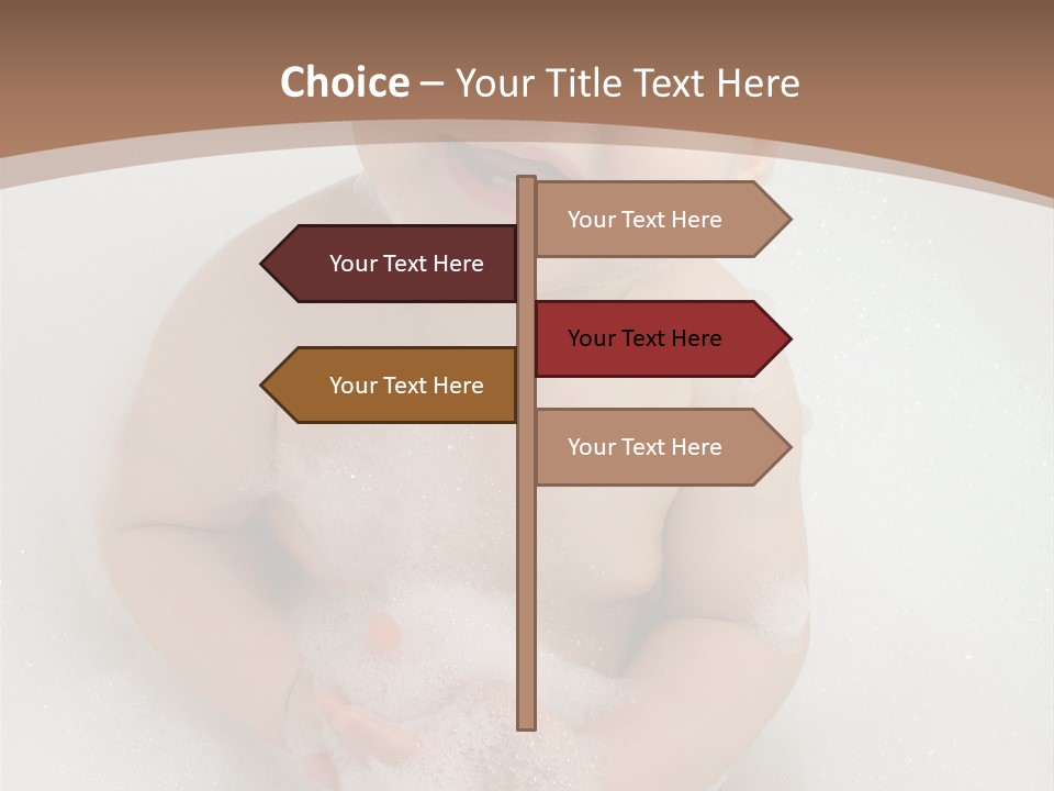 Smile Baby In Bath With Two Teeths PowerPoint Template