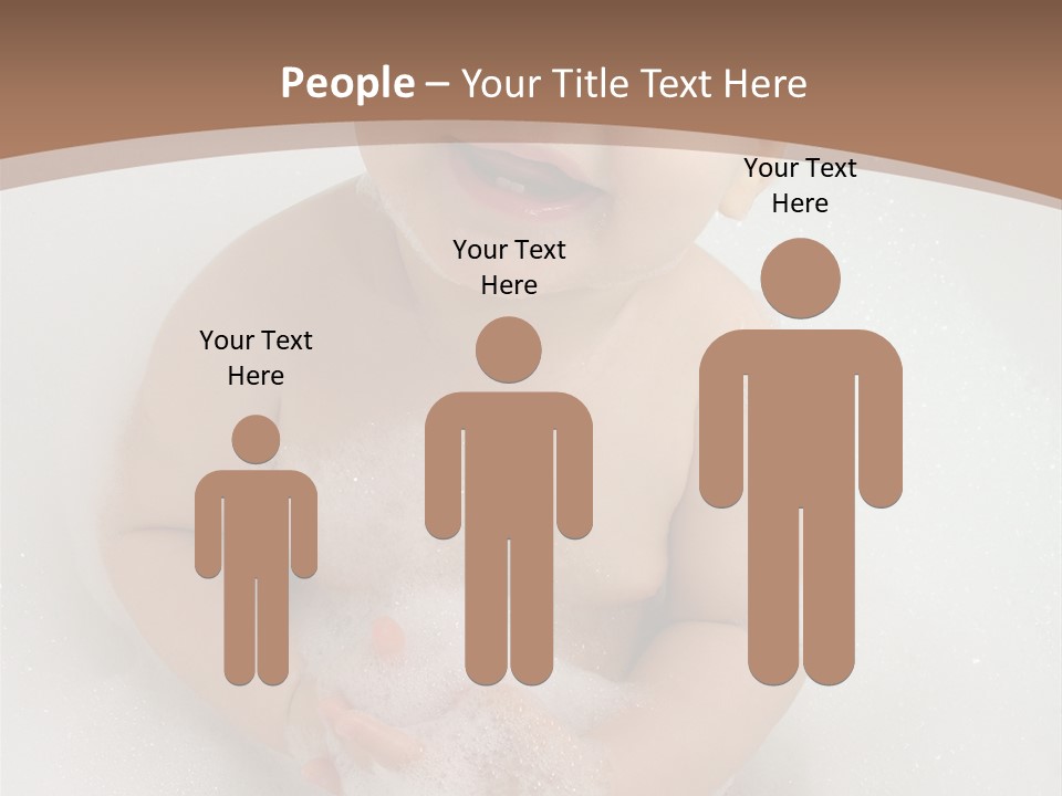Smile Baby In Bath With Two Teeths PowerPoint Template