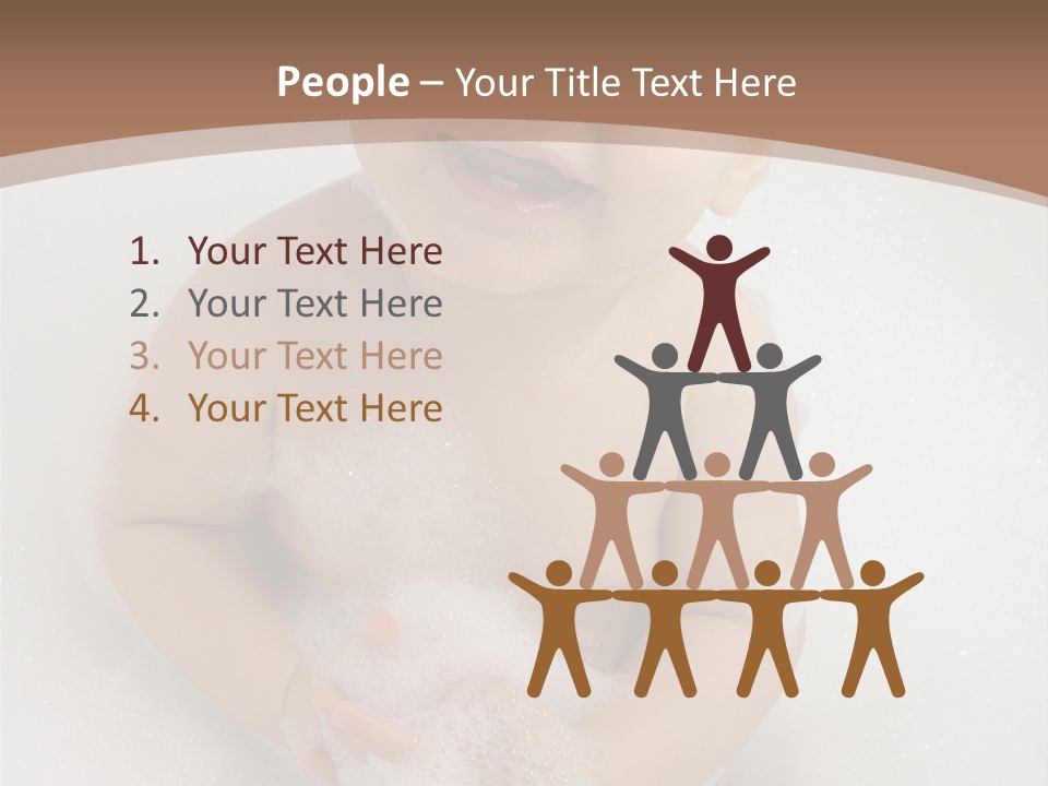 Smile Baby In Bath With Two Teeths PowerPoint Template