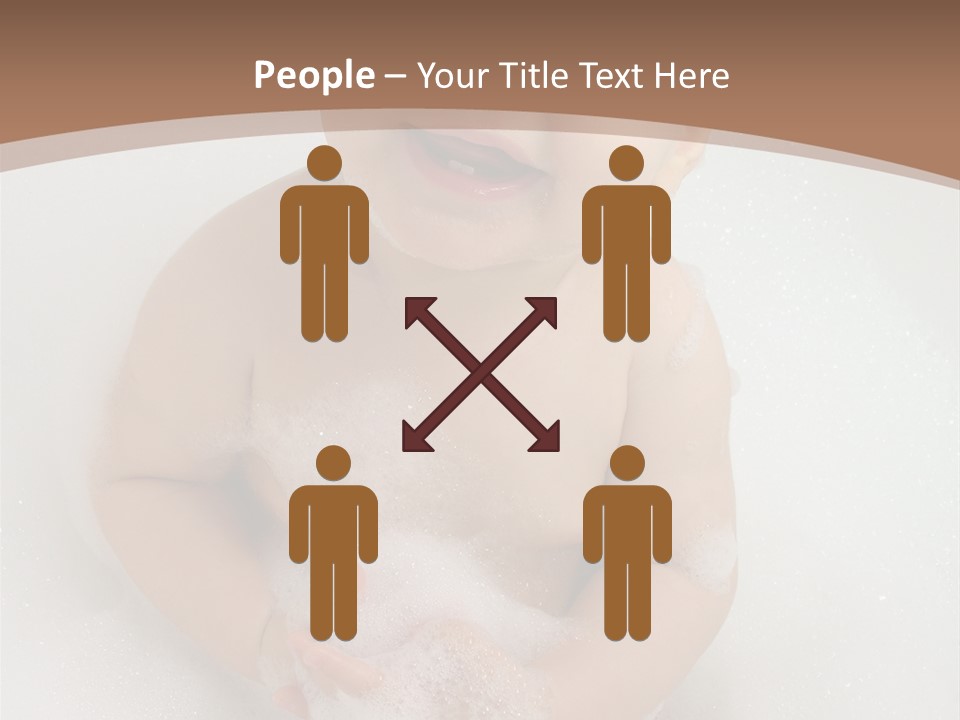 Smile Baby In Bath With Two Teeths PowerPoint Template