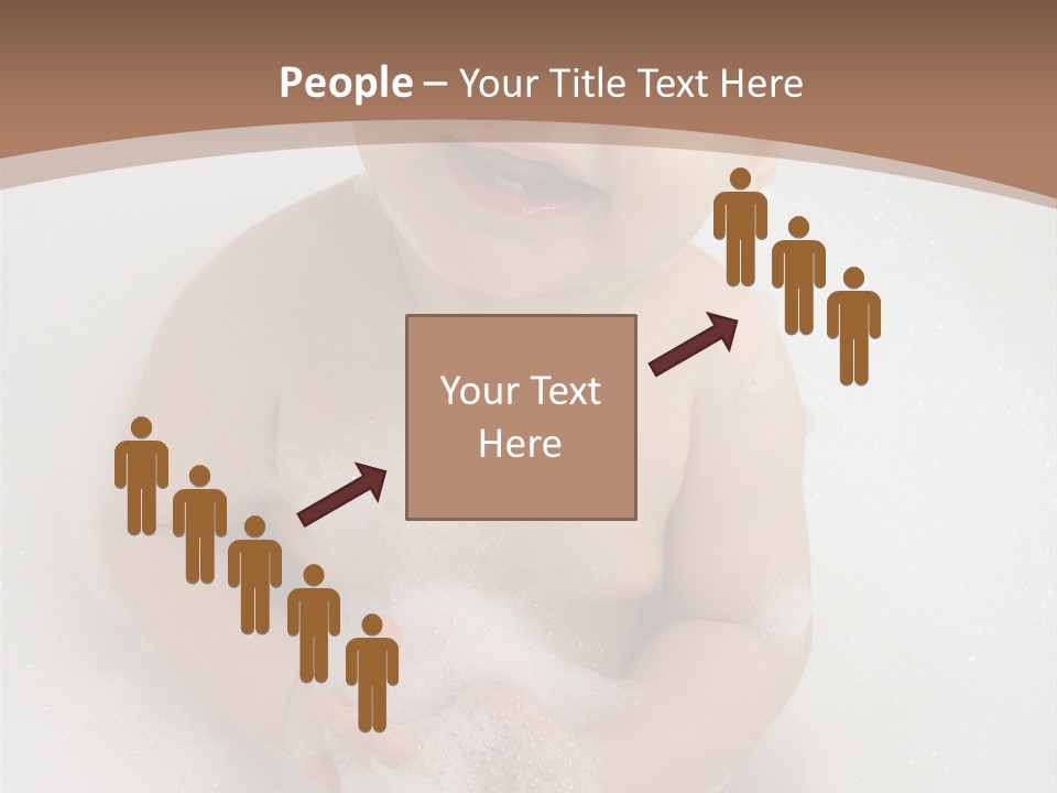 Smile Baby In Bath With Two Teeths PowerPoint Template