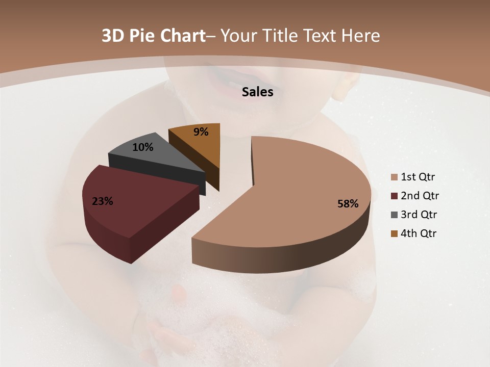 Smile Baby In Bath With Two Teeths PowerPoint Template
