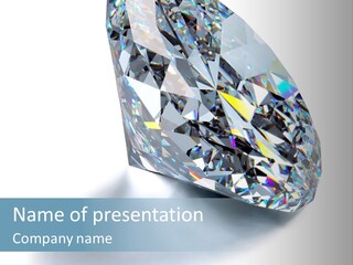 A Close Up Of A Diamond Over A White Background PowerPoint Template