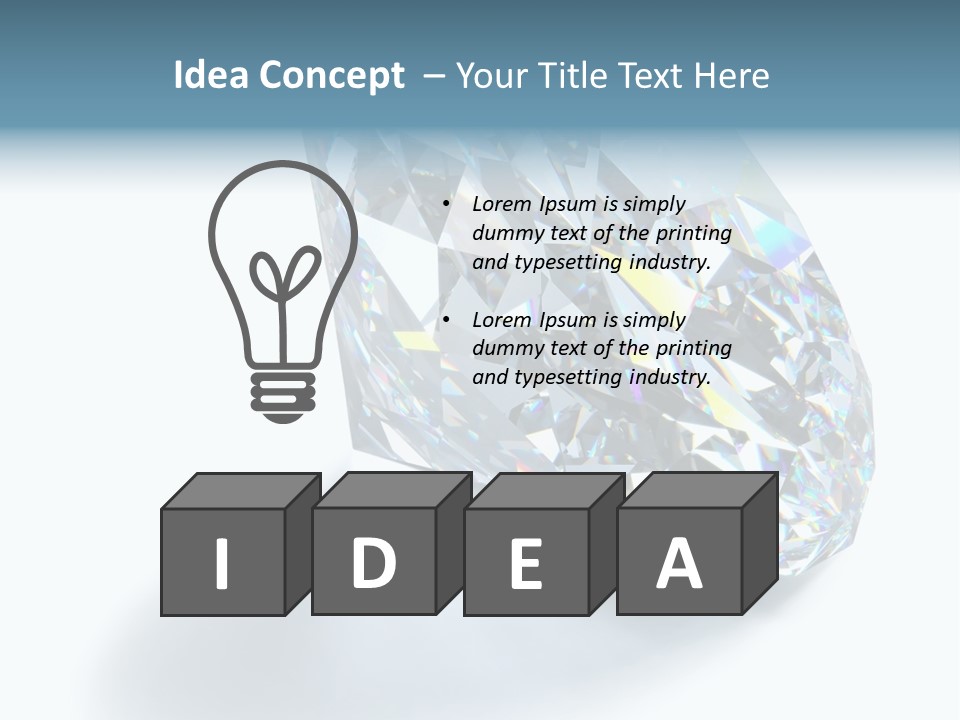 A Close Up Of A Diamond Over A White Background PowerPoint Template