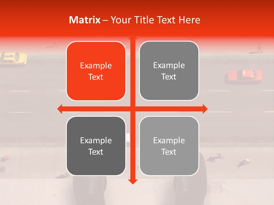 Shoes Of A Businessman Hanging Over A Ledge Of A Tall Building With Cars And People Down Below PowerPoint Template
