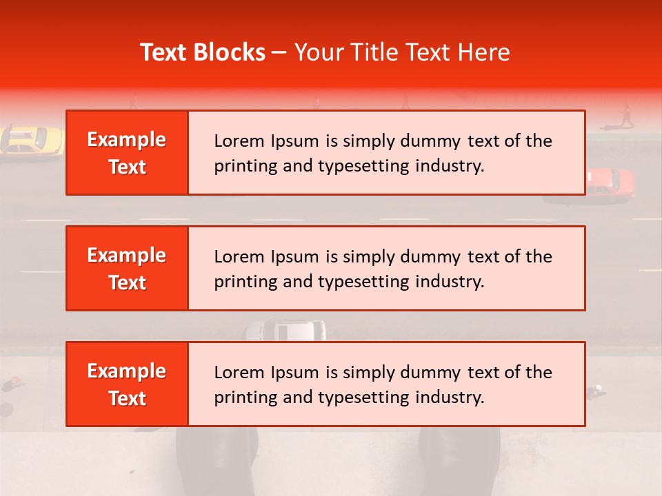 Shoes Of A Businessman Hanging Over A Ledge Of A Tall Building With Cars And People Down Below PowerPoint Template