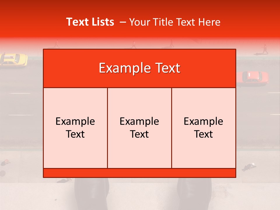 Shoes Of A Businessman Hanging Over A Ledge Of A Tall Building With Cars And People Down Below PowerPoint Template