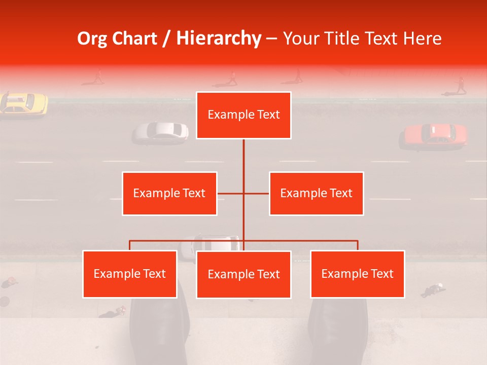 Shoes Of A Businessman Hanging Over A Ledge Of A Tall Building With Cars And People Down Below PowerPoint Template