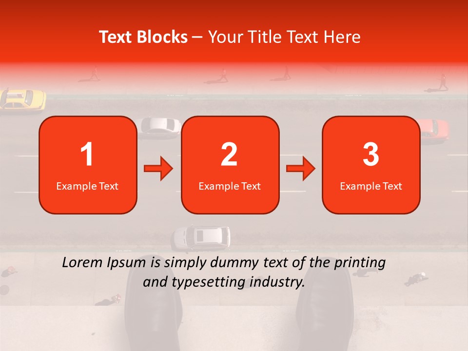 Shoes Of A Businessman Hanging Over A Ledge Of A Tall Building With Cars And People Down Below PowerPoint Template