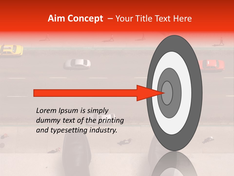 Shoes Of A Businessman Hanging Over A Ledge Of A Tall Building With Cars And People Down Below PowerPoint Template