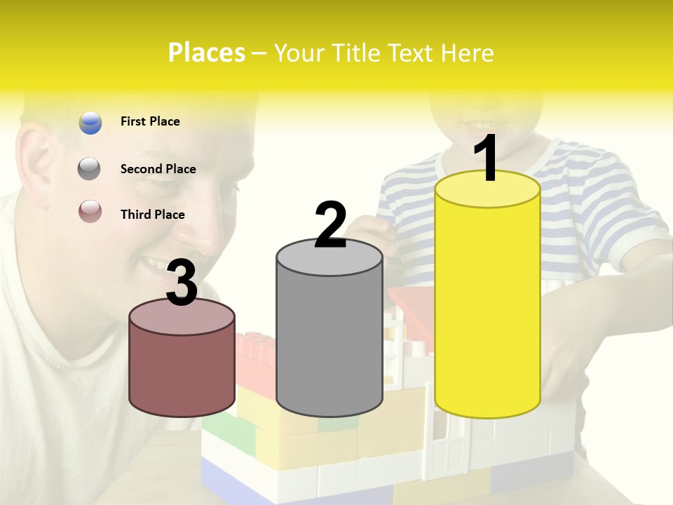 Father With Son Build House PowerPoint Template