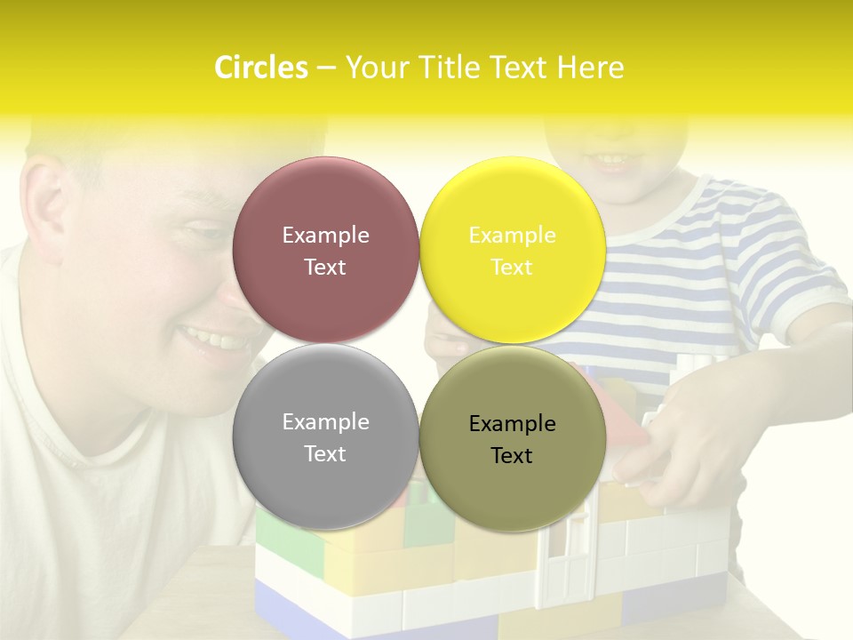 Father With Son Build House PowerPoint Template