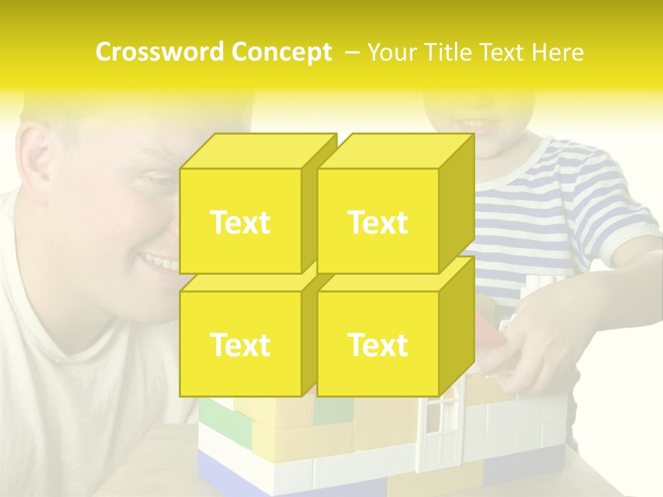 Father With Son Build House PowerPoint Template