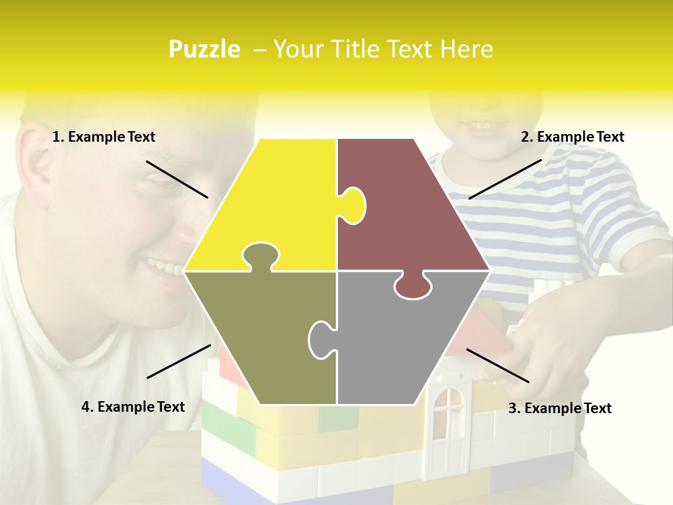 Father With Son Build House PowerPoint Template