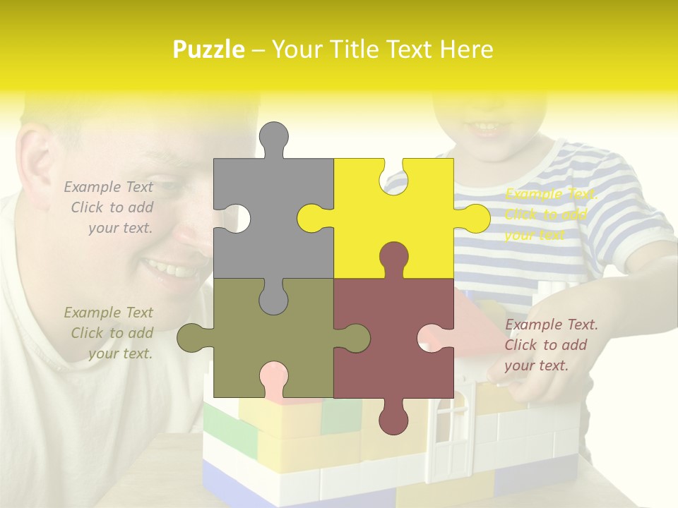 Father With Son Build House PowerPoint Template