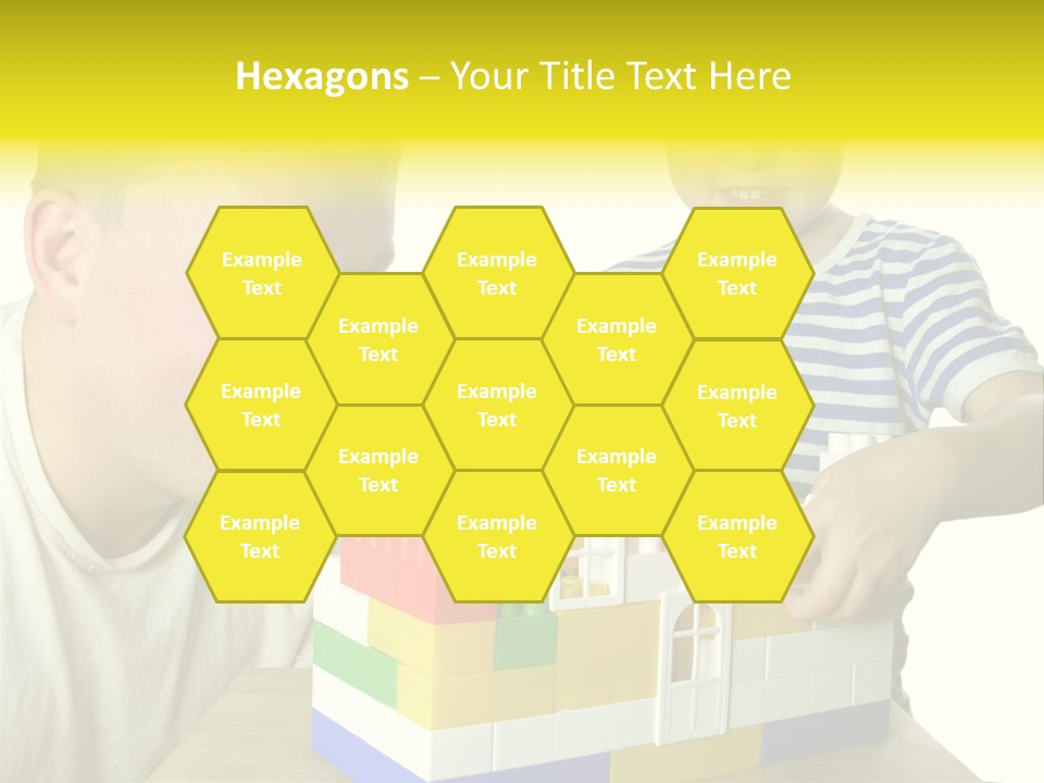 Father With Son Build House PowerPoint Template