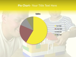 Father With Son Build House PowerPoint Template