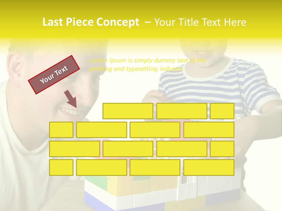 Father With Son Build House PowerPoint Template
