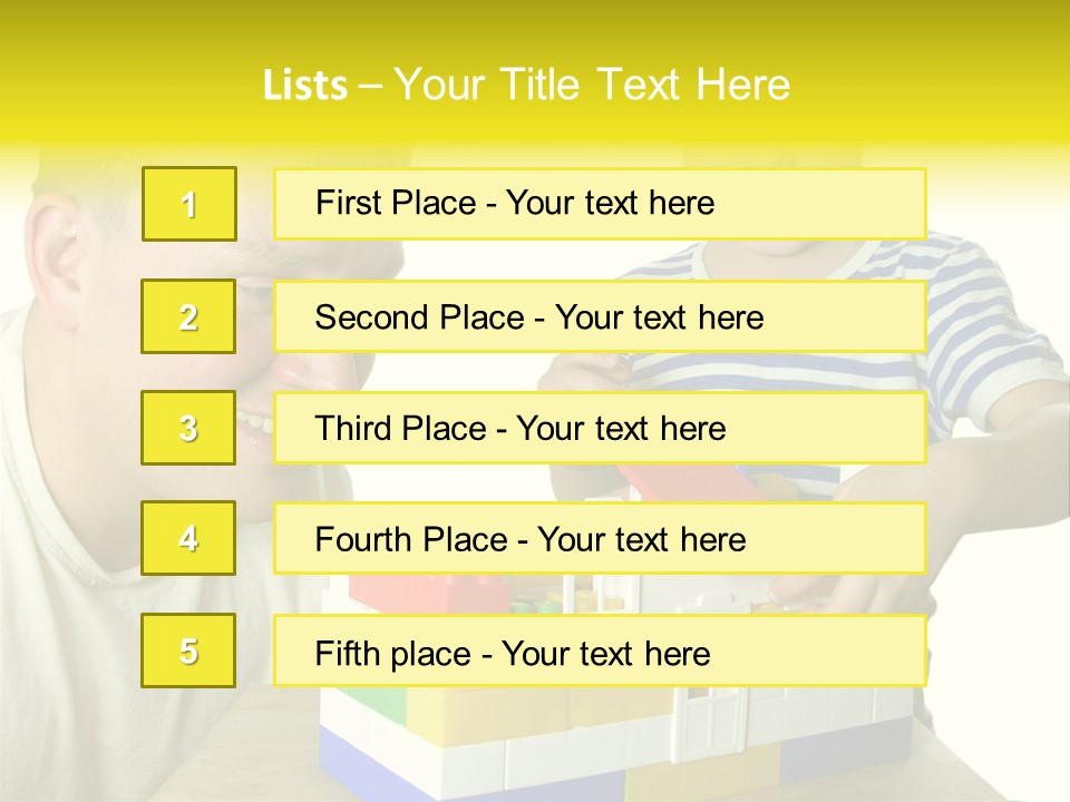 Father With Son Build House PowerPoint Template