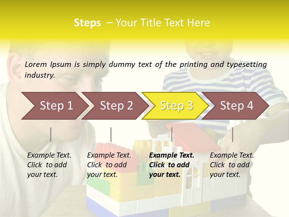 Father With Son Build House PowerPoint Template