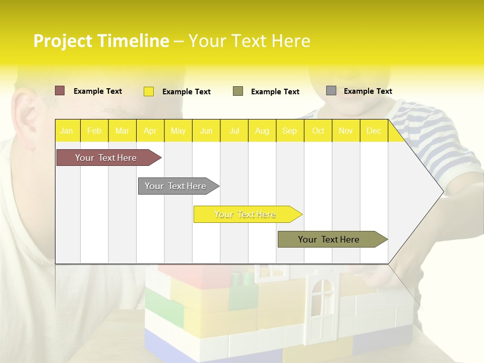 Father With Son Build House PowerPoint Template
