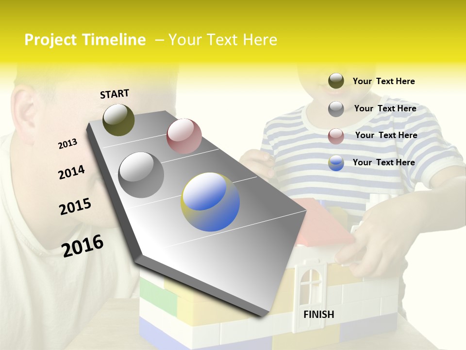 Father With Son Build House PowerPoint Template