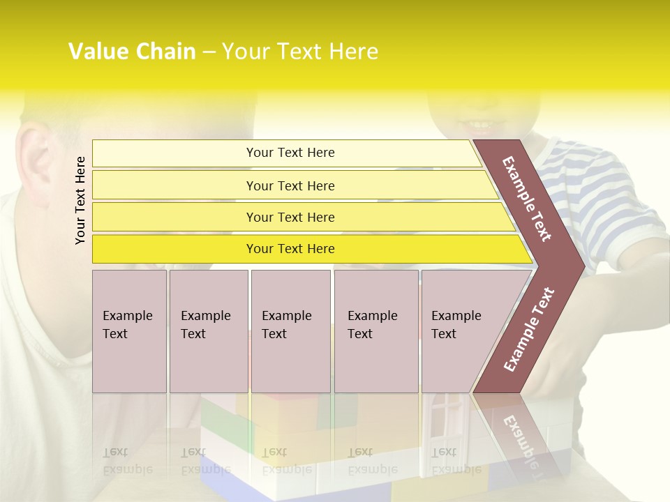 Father With Son Build House PowerPoint Template