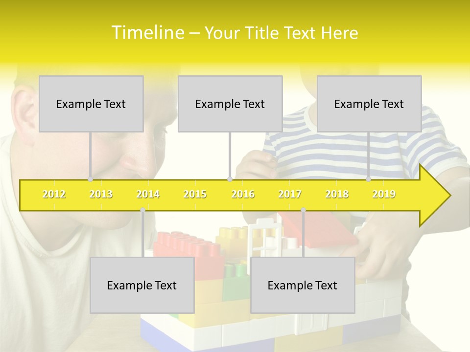 Father With Son Build House PowerPoint Template