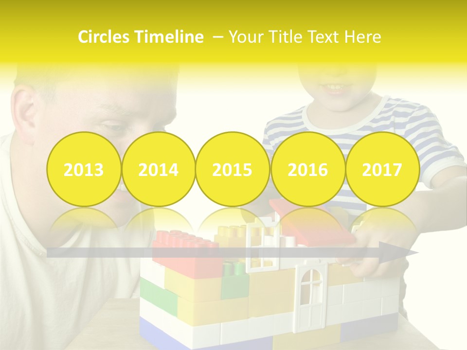 Father With Son Build House PowerPoint Template