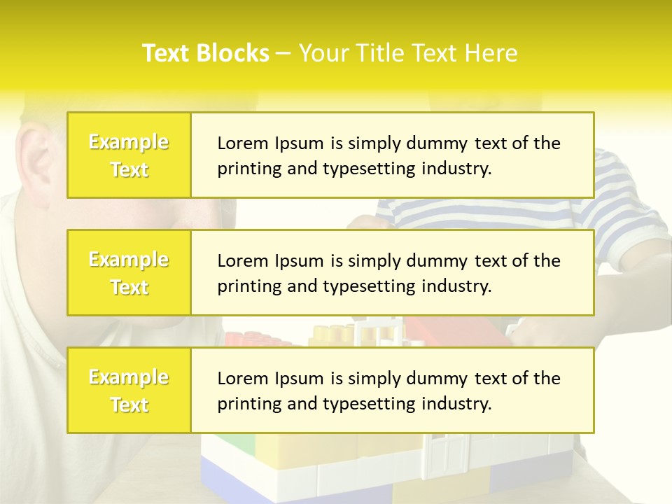 Father With Son Build House PowerPoint Template