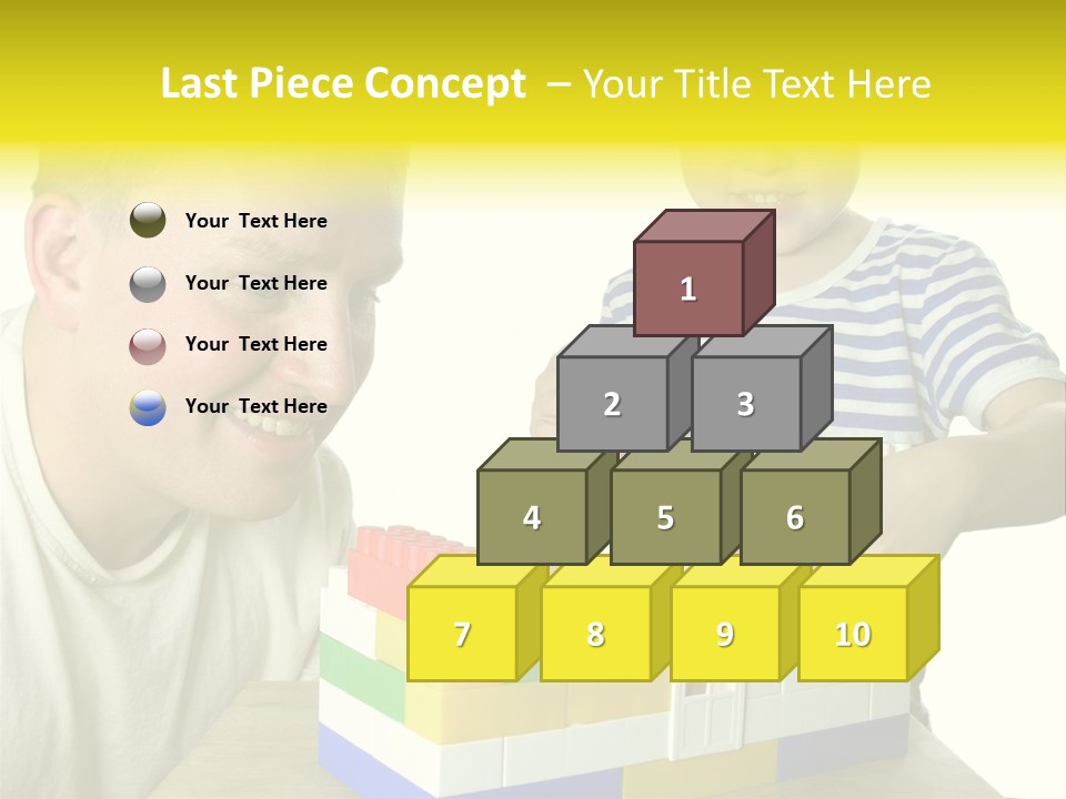 Father With Son Build House PowerPoint Template