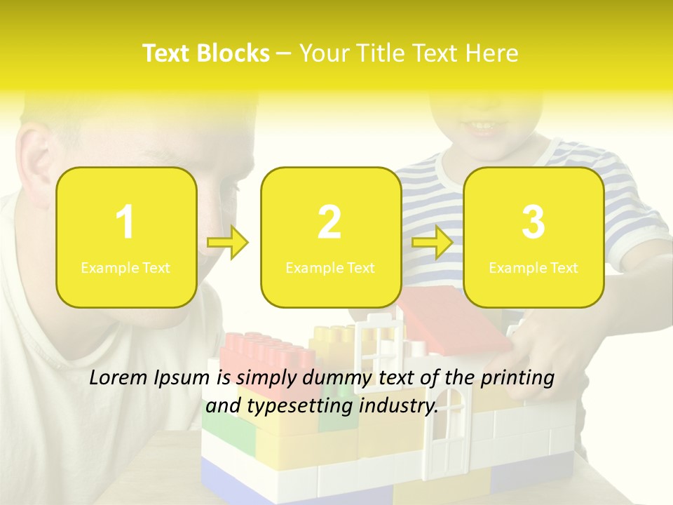 Father With Son Build House PowerPoint Template