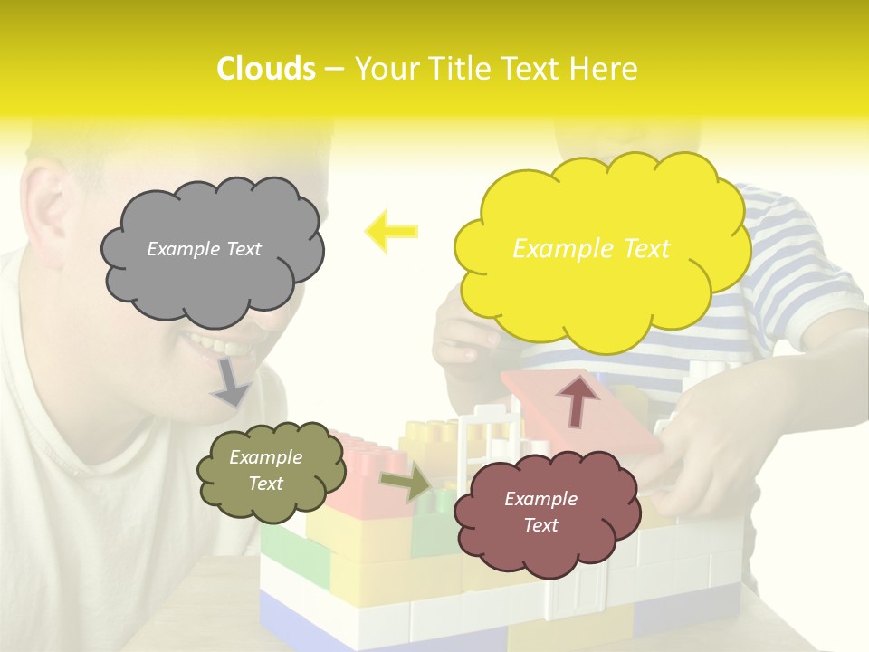 Father With Son Build House PowerPoint Template