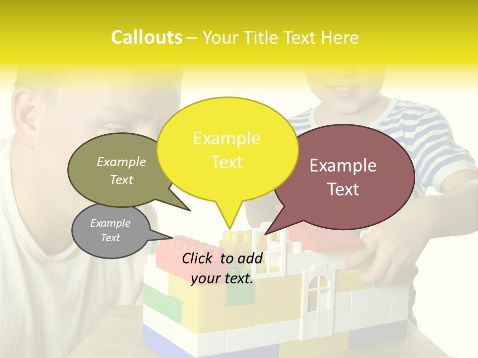 Father With Son Build House PowerPoint Template