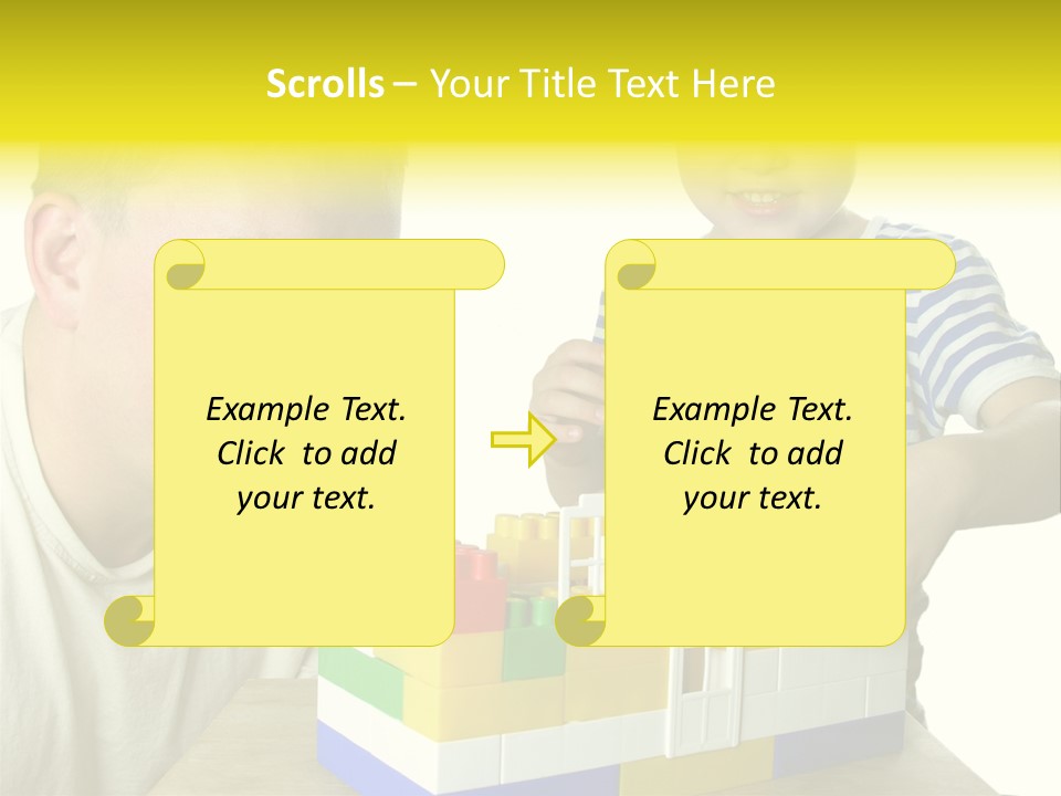 Father With Son Build House PowerPoint Template