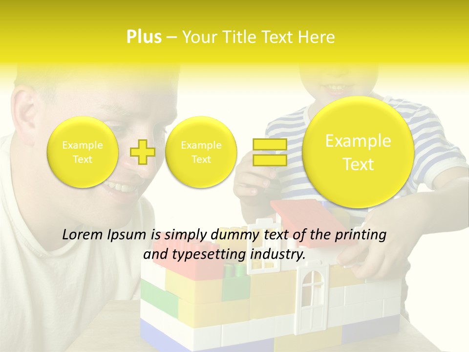 Father With Son Build House PowerPoint Template