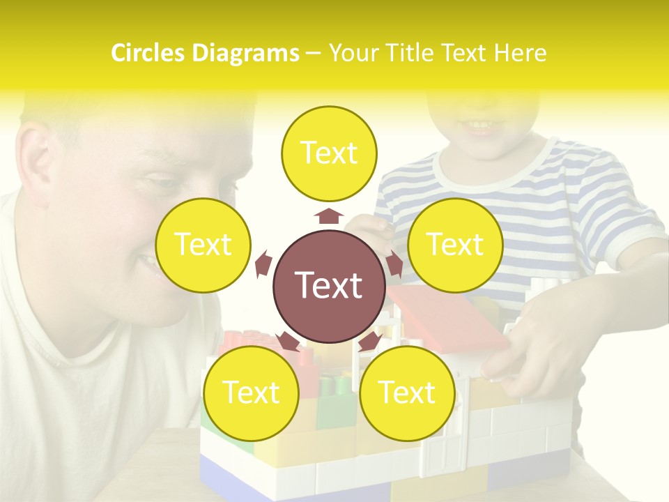 Father With Son Build House PowerPoint Template