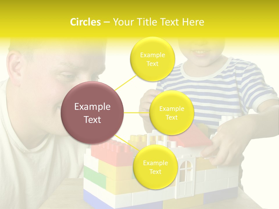 Father With Son Build House PowerPoint Template