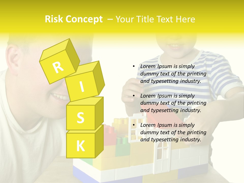 Father With Son Build House PowerPoint Template